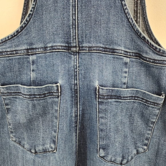 Free People Women's Zip Front Tapered Leg Denim Dungarees - Picture 7 of 10